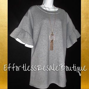 Halogen Ruffle Sleeve Top ~ Large